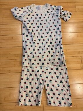 LIKE NEW! Hannah Andersson Bright Colorful Flower Print PJ Set Kid Girls Sz 12